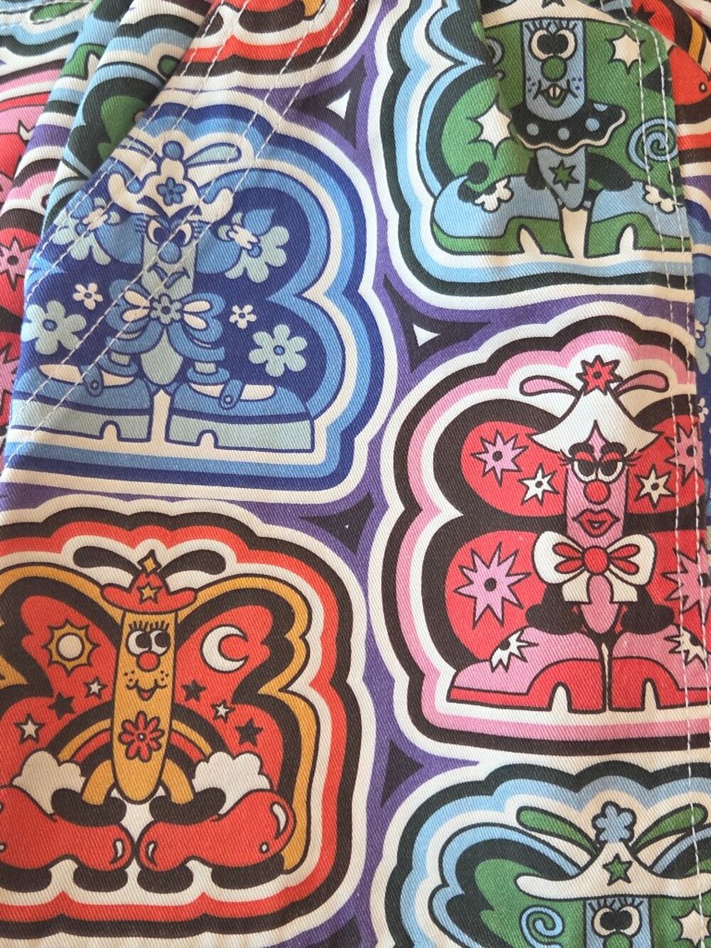 Big Bud Press Drop Pocket Cargo Pants, Butterfly Kaleidoscope, Size S (Unisex) - Picture 2 of 9